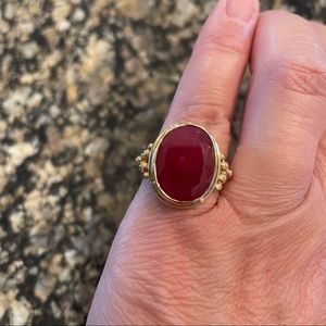 Vermeil Natural Ruby Ring Size 6